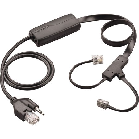 PLANTRONICS Electronic Hook Switch Cable, 2-3/10"Wx3-7/10"Lx5-1/2"H, BK PLNAPC43